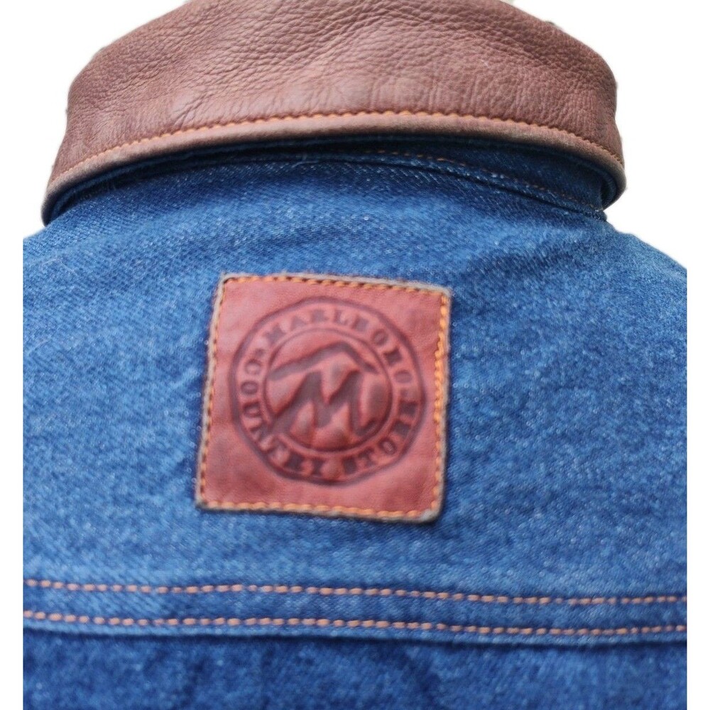 Marlboro Country Store Denim Jacket Size Large Blue Mens Vintage - Picture 6 of 11